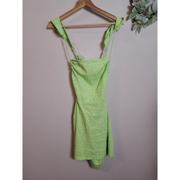 Free People Beyond Chic Mini Dress - Green Large Strappy Backless - Picture 2 of 4